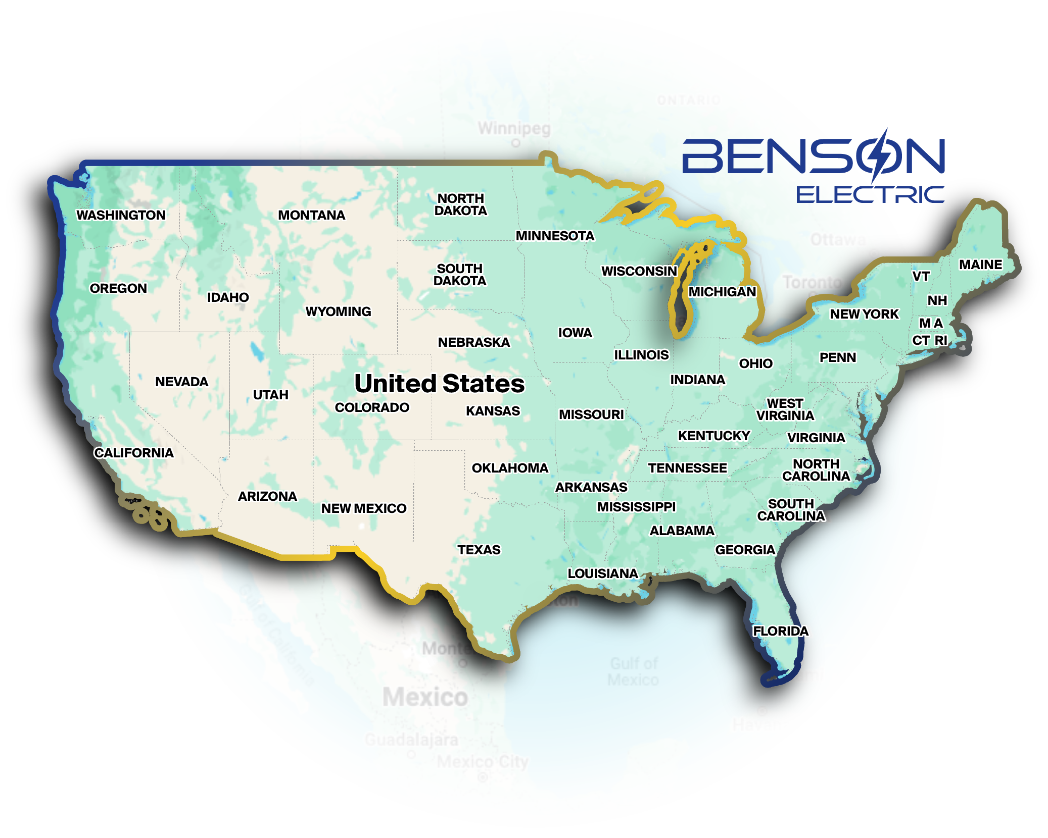 Benson Electric San Diego service area map